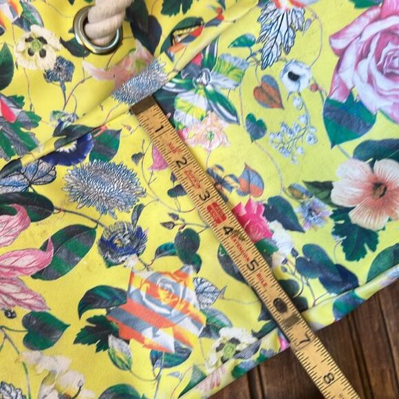Christian Lacroix large Floral Yellow and Pink rope handle Tote Bag - Picture 12 of 12